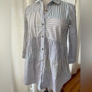 Anthropology Holding Horses Striped Button-Down Tunic XS